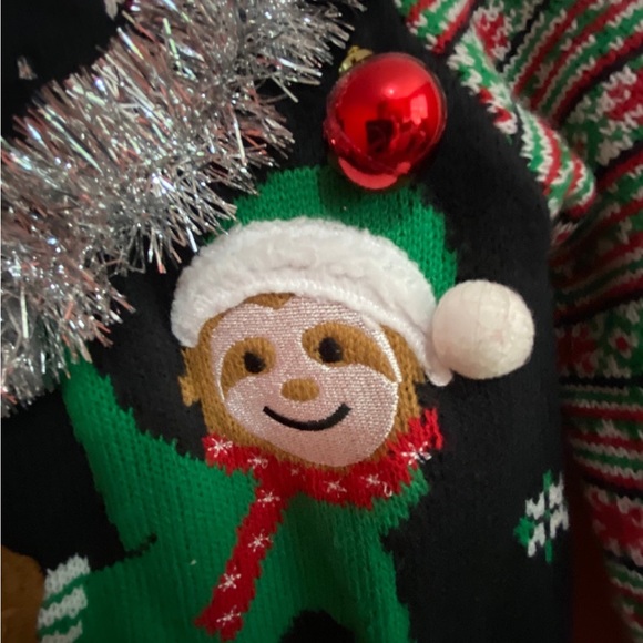 Ladies Sloth Design Light Up Ugly Christmas Sweater Sz S - Picture 7 of 8